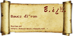 Baucz Áron névjegykártya